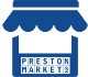 Market stall with Preston Markets logo Market stall with Preston Markets logo