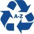 Recycling symbol with A-Z inside