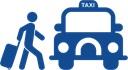 Taxi with person about to get inside Taxi with person about to get inside