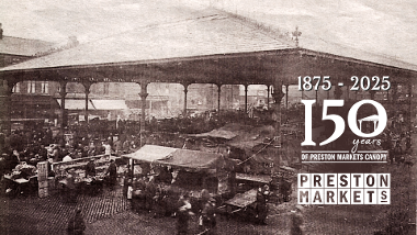 Vintage image of Preston Markets canopy 