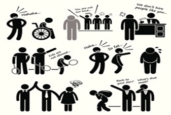 Pictures in cartoon form of abuse and harassment