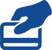 Credit card in hand icon