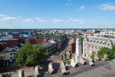 Preston City Centre - view from the roof of the Harris Museum