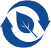 Leaf with recycling symbol