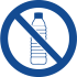 Recycling - plastic with stop symbol Plastic bottle in stop symbol