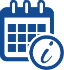 Calendar with information symbol next to it