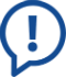 exclamation mark in a speech bubble An exclamation mark in a speech bubble icon